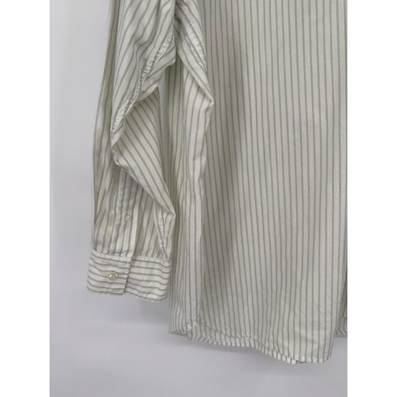 Jones New York Sport womens shirt top size 2X Green Striped Button-Down Cotton - Picture 4 of 5